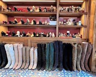 This is the tip of the “Boot-berg”!  Over 100 pairs of amazing boots from booties to thigh high!  