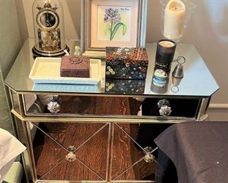 Pair of mirrored side tables