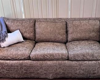 Vintage sofa upholstered in Fortuny fabric