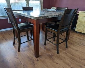 54" Square Dining Table (36" Tall) with 4 Chairs