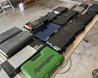 factory plastic handgun boxes (empty)