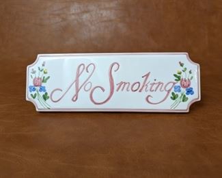 Ceramic No Smoking Sign