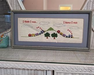 I think I can framed cross stitch