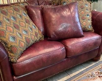Leather love seat