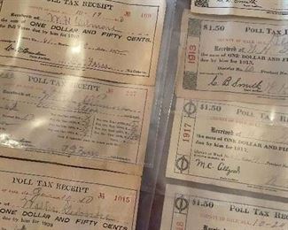 1909-1933 Poll Tax receipts