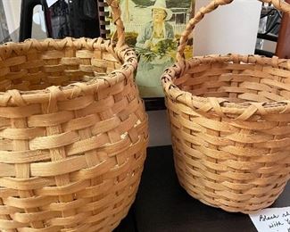 Signed split oak baskets & Down Home cook book
