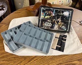 c.1977, Kenner STAR WARS Mini-Action Collector's Figure Case, with two stackable, 12-slot inserts. Case holds 24 mini-action figures. 