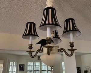 Chandeliers all Cream color- also for sale many lamp shades 