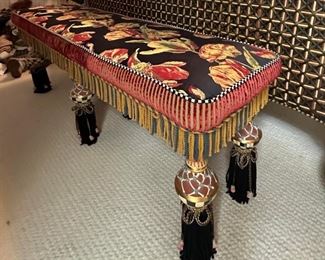 MacKenzie-Childs Long Bench with tassels