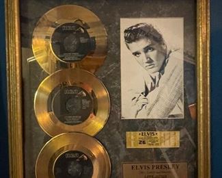 Elvis framed gold record set