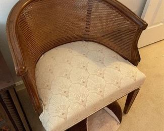 Cane back chair- newly upholstered 