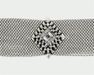 Lovely Sergio Gutierrez Liquid Metal Ball Chain Mesh Wide 8in Bracelet 