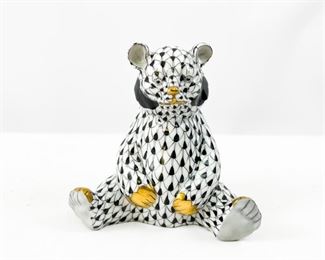 Fine Herend Porcelain Panda Bear Figurine