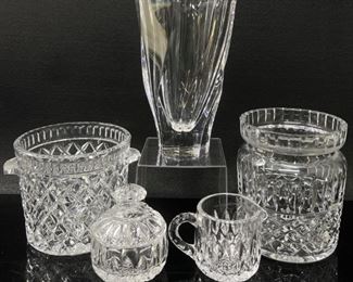Assorted Crystal Lot; Includes Waterford Crystal Jar