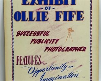 Ollie Fife Gallery Advertisement. Original Calligraphy Artwork on Board 