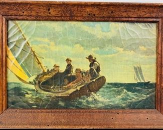 Winslow Homer Print of Breezing Up Painting on Canvas