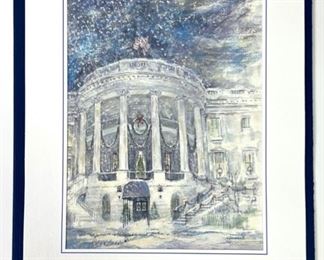 George HW Bush and Barbara Bush Authentic Signature on 1989 White House Holiday Card