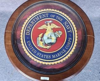 US Department of Navy Marine Corp Logo End Side Table