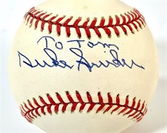 Duke Snider Brooklyn Dodgers #4 Autographed Baseball
