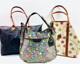 Dooney & Bourke Flower Rainbow Zipper Handbag Purse 