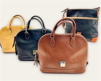 Dooney & Bourke Pebble Leather Zip Zip Satchel Handbags 
