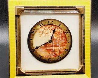 ANTIQUE GUILLOCHE ENAMEL DESK CLOCK