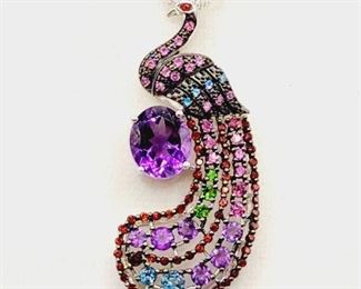 GENUINE STONE PEACOCK NECKLACE