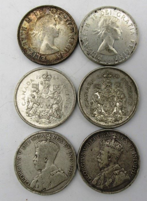 Canadian Silver Half Dollars