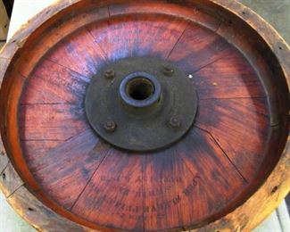 1870's Antique Large Wooden Pulley