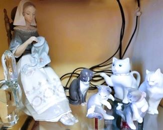 Lladro cats and Insular Embroideress