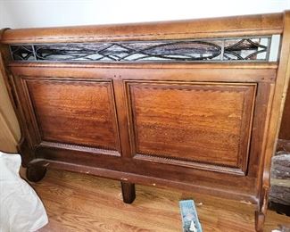 Sleigh Bed: head board, foot board and side rails