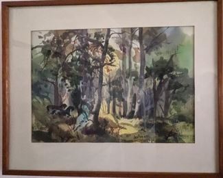 Jade Fon Wu Forest Scene with Horses