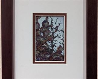 Bill Davis Cactus with Brambles Watercolor