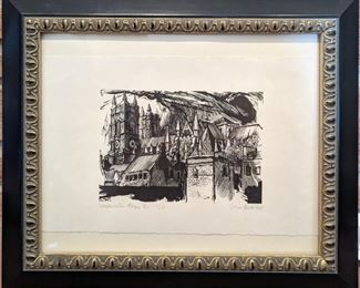 Simon Brett Westminster Abbey Woodcut 1965