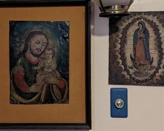 Antique Oil on Tin Retablos