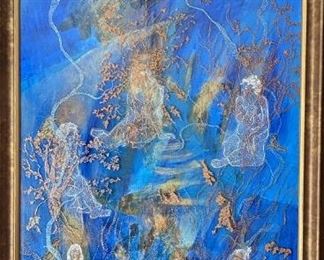 Mary Carroll Nelson Pleidian Dimensions - masonite, gesso, acrylic, ink, gold leaf, bronze powders