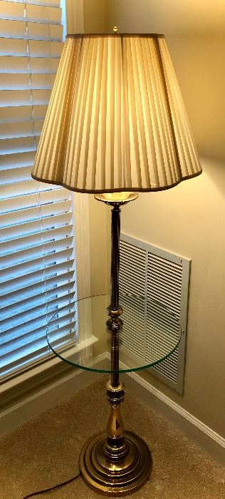 Floor Lamp with Attached Glass Table 