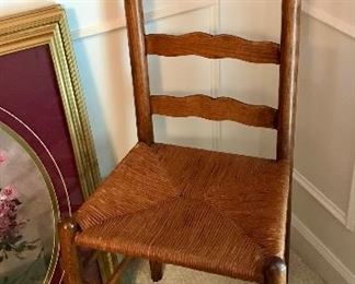 Ladder Back Rush Seat Dining Chairs, Set of 6 