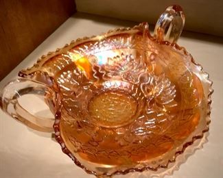 Amber Carnival Glass 