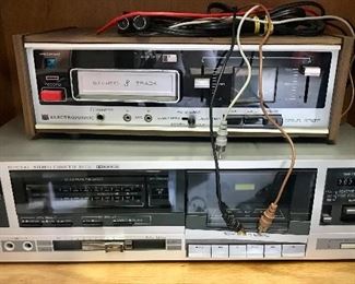 JVC v300 Stereo Cassette Deck and Vintage Electrophonic Solid State 8-Track Player 
