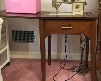 Vintage White Sewing Machine Cabinet 