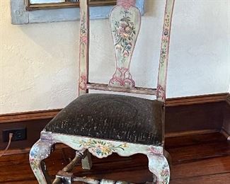 19th C Venetian hand painted side chair