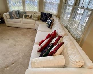 4-piece sectional, white upholstered sofa by Walter E. Smithe Furniture Co. Excellent condition!
