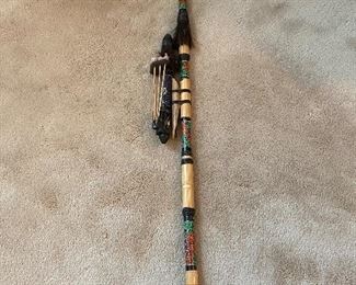 African Tribal Style Bamboo Blow Dart Gun with Darts 