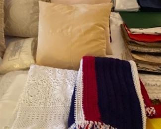 Variety of linens and throws 