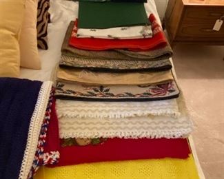 Variety of linens and throws 