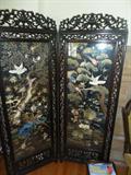 very early room divider 4 panels silk hand embroidery