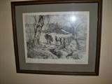 Signed & numbered  Pasture and horses artist Strawberry Arizona