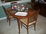 Solid cherry club foot dining room table w/leaf and 6 chairs (2 arm)