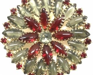 Bejeweled Regency Glass Brooch, c.1940s

